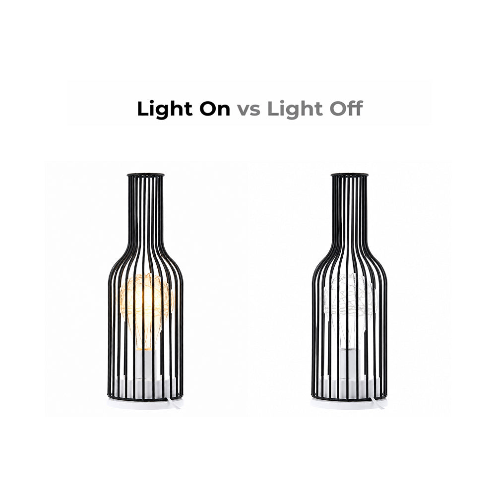 Virello Wine Bottle Silhouette Iron Table Lamp with LED