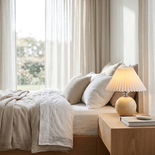 
Carezza Pleated Ceramic Table Lamp with E26 Push-Button Switch