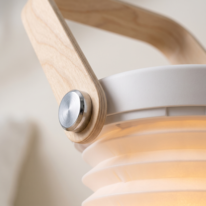 Luce Nomade Folding Cordless Travel Lantern with Birch Handle