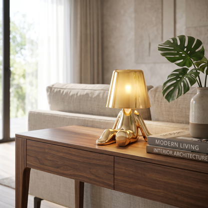 Pensatore Aureo Golden Statuette Cordless Table Lamp