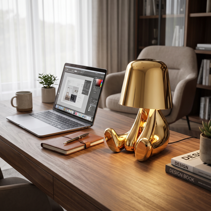 Pensatore Aureo Golden Statuette Cordless Table Lamp