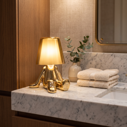 Pensatore Aureo Golden Statuette Cordless Table Lamp