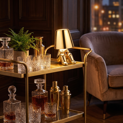 Pensatore Aureo Golden Statuette Cordless Table Lamp