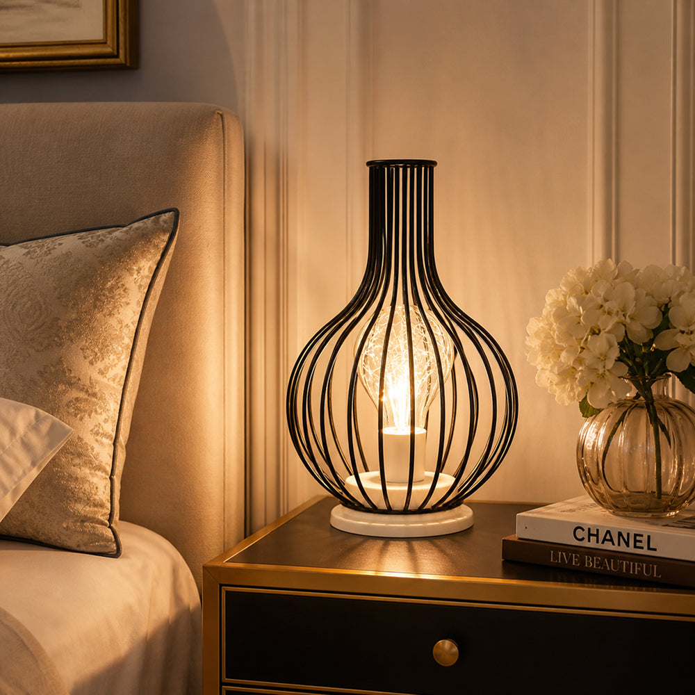 
Aurello Decanter Iron Cage Table Lamp with LED Copper Wire