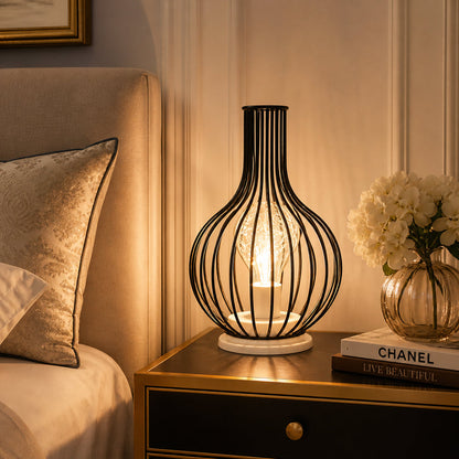 Aurello Decanter Iron Cage Table Lamp with LED Copper Wire