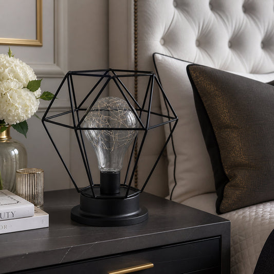
Orvane Diamond Cage Iron Table Lamp with LED Copper Wire
