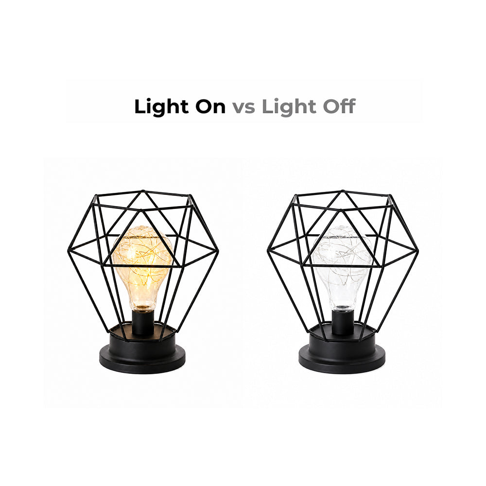
Orvane Diamond Cage Iron Table Lamp with LED Copper Wire