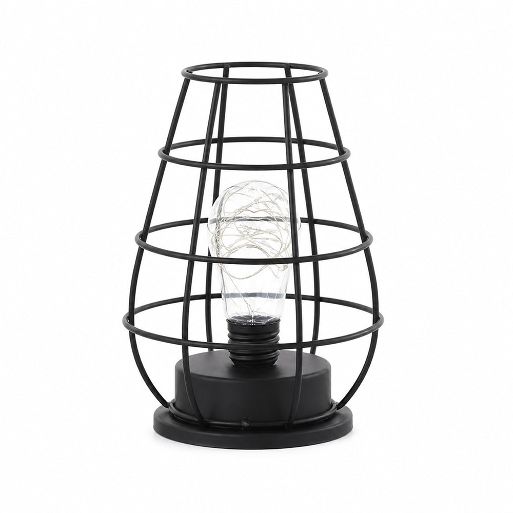 
Velmora Geometric Iron Cage Table Lamp with LED Copper Wire