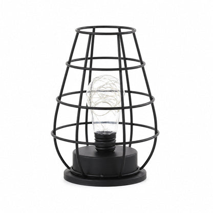 Velmora Geometric Iron Cage Table Lamp with LED Copper Wire