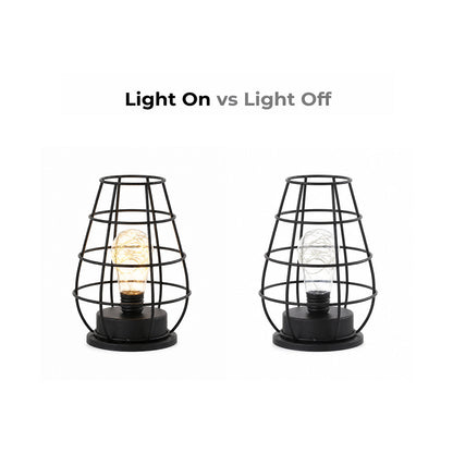 Velmora Geometric Iron Cage Table Lamp with LED Copper Wire