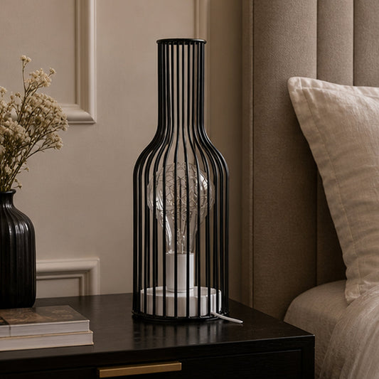 
Virello Wine Bottle Silhouette Iron Table Lamp with LED