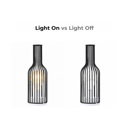 Virello Wine Bottle Silhouette Iron Table Lamp with LED
