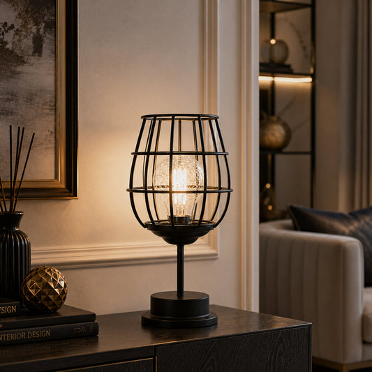 
Cavero Wine Glass Silhouette Iron Table Lamp with LED