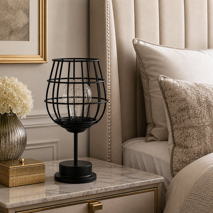 Cavero Wine Glass Silhouette Iron Table Lamp with LED