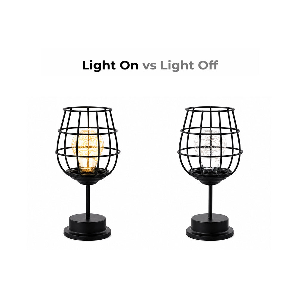 
Cavero Wine Glass Silhouette Iron Table Lamp with LED