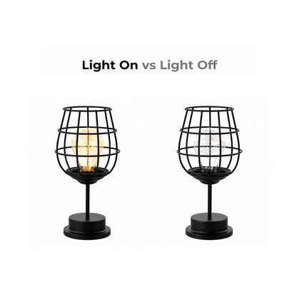 Cavero Wine Glass Silhouette Iron Table Lamp with LED